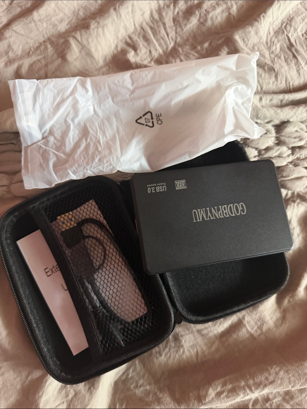 Black USB 3.0 External Hard Drive Enclosure - Portable Storage Case Included